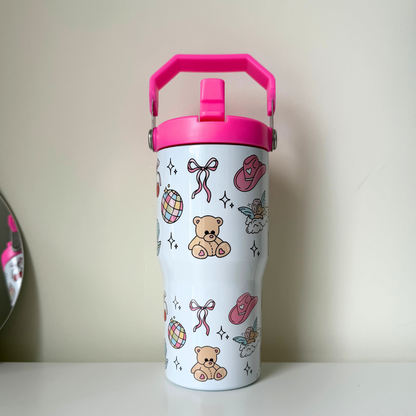 Girly Doodles Flip Top Tumbler