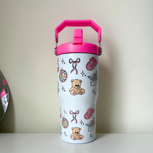 Girly Doodles Flip Top Tumbler