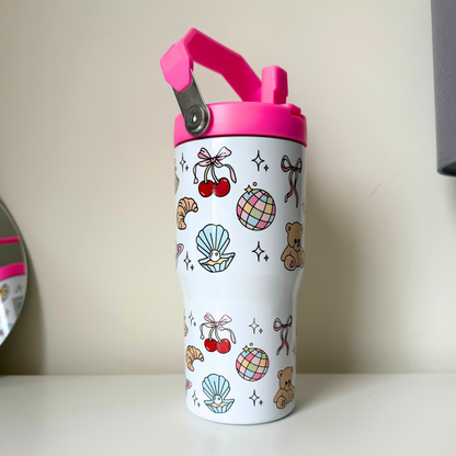 Girly Doodles Flip Top Tumbler