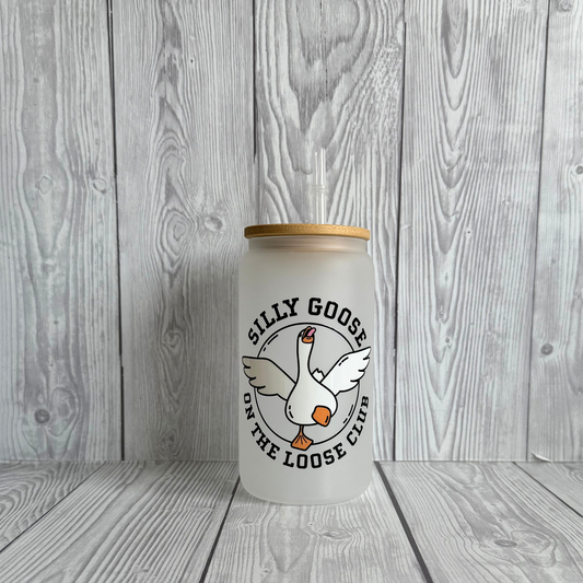 Silly Goose Glass Can