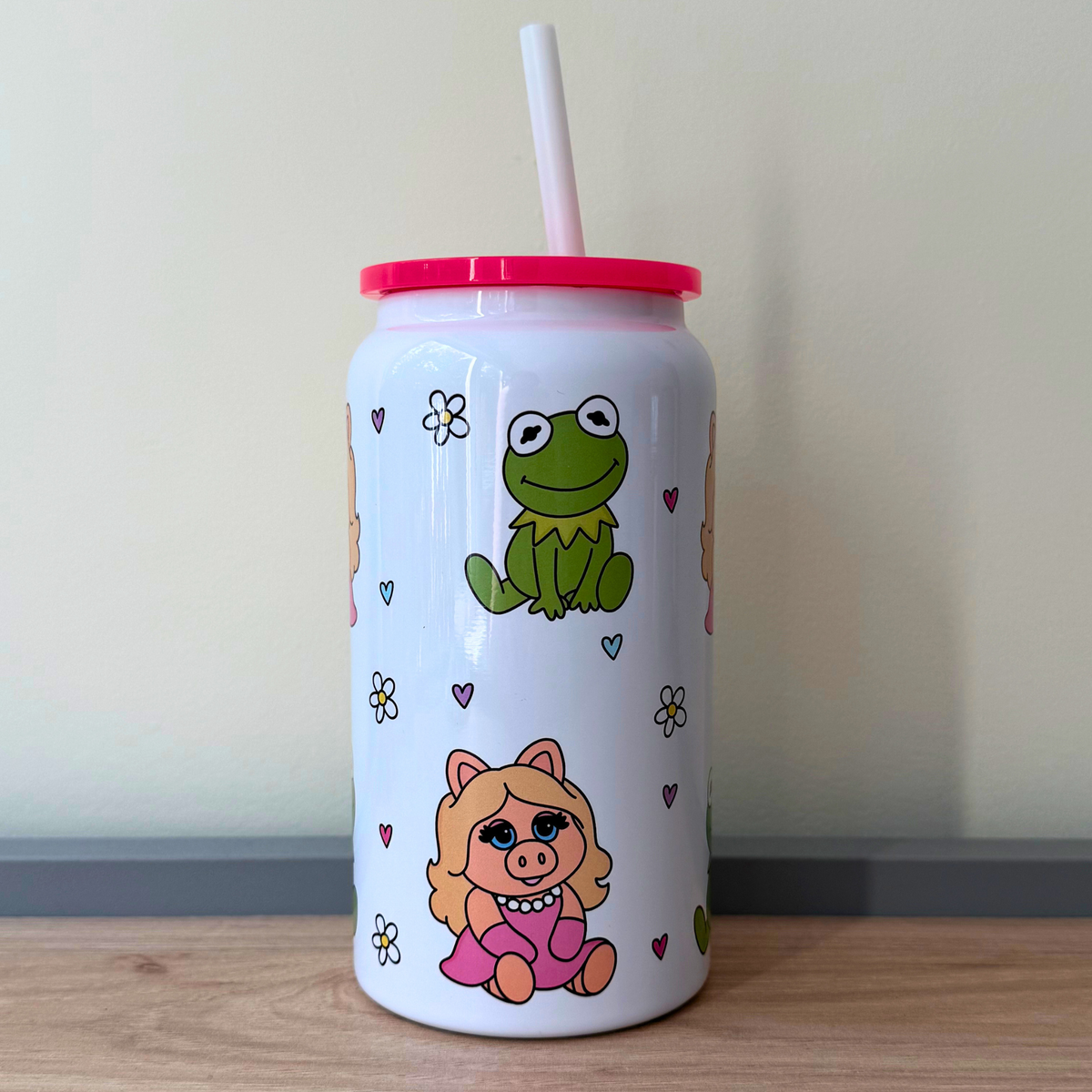 Frog Cartoon & Cartoon Piggy Inspired Tumbler Cup
