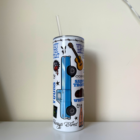 Post Malone Inspired Tumbler Cup – Travel Coffee & Hot/Cold Drink Cup | Music Fan Gift