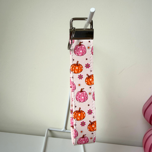 Cute Pumpkins Keychain Wristlet