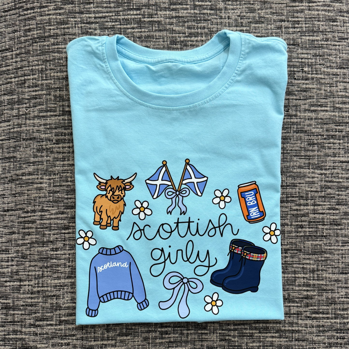 Scottish Girly Cotton T-Shirt – Cute Women’s Football Fan Tee, Soft Casual Country Pride Top, Unofficial Match Day Style Shirt