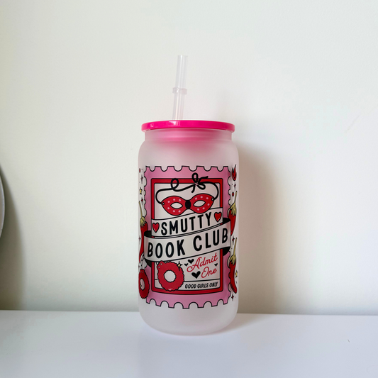 Smutty Book Club Glass Can