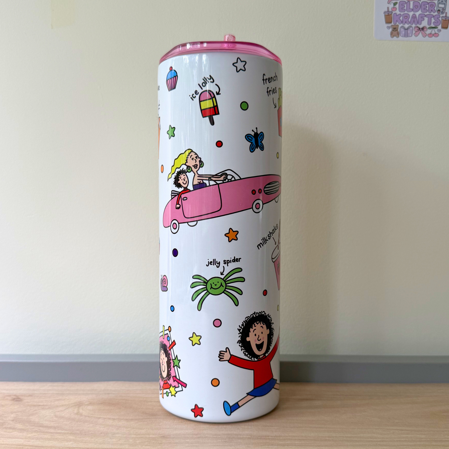 Tracy Beaker Inspired Tumbler – Reusable Drink Cup with Straw